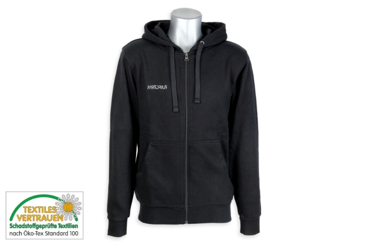 Bild von Kapuzen-Sweatjacke Premium 605, Unisex, schwarz 