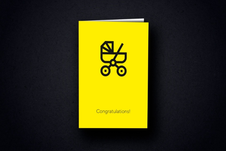 Bild von Glückwunschkarte DIN A6 "Kinderwagen" inkl. Briefhülle