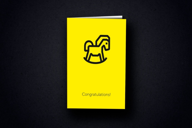 Bild von Glückwunschkarte DIN A6 "Schaukelpferd" inkl. Briefhülle